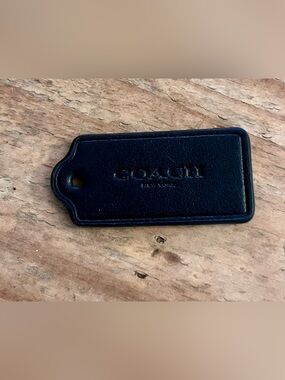 Coach Black Hang Tag Luggage Tag with Embossed Logo